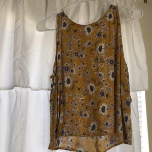 Yellow floral tank top